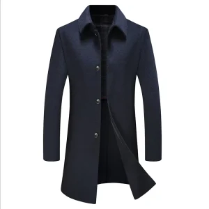 Men’s Casual Down Coat Hooded Zipper Thick Warm Comfortable 100% Wool Eco Friendly Quick Dry Breathable Clothing