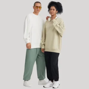 Men’s Casual Fall Winter 100% Cotton Sweatshirt Pantsset Custom Couple Blank Sweatshirt Set