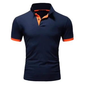 Men’s Casual Fashion Short-Sleeved for Polo Shirt Solid Color Summer T-Shirt Embroidered Logo Can Be Changed