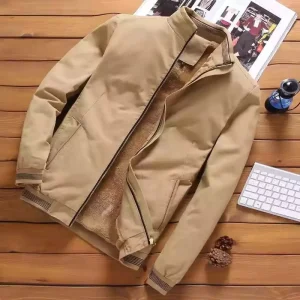 Men’s Casual Fleece Jackets Men’s Custom Stand Collar Long Sleeves Zipper Pockets Jackets