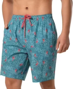 Men’s Casual Floral Sporty Board Shorts Sexy Swimwear for Beach Woven with Digital Printing Breathable Quick Dry Waterproof