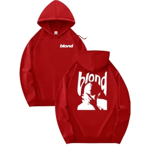 Men’s Casual Hoodie with Eye Catching ‘BLOND’ Pattern 100% Polyester Fiber Rhinestone Decoration