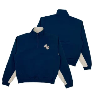 Men’s Casual Jackets Customization 1/4 Zipper Stand Collar Loose Fit Embroidered Logo Sports Jacket