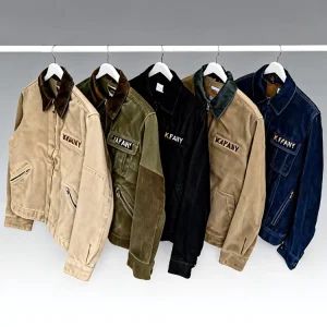 Men’s Casual Leather Velvet Thickened Bottom Windproof Breathable Hooded Jacket Cotton Zipper for Autumn Workwear