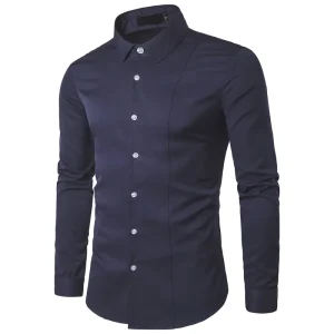 Men’s Casual Long-Sleeved Slim Fit Shirt