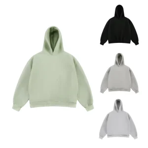 Men’s Casual Loose Fit Streetwear Cleanfit Cropped Hoodie Autumn Thick 400g Fleece Cotton Oversized Sweatshirt Print ODM