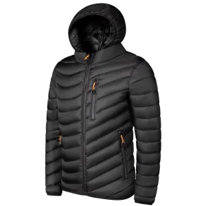 Men’s Casual Nylon-Polyester Trench Coat Hooded Lightweight Detachable Multi-pocket Zipper Closure Large-Size