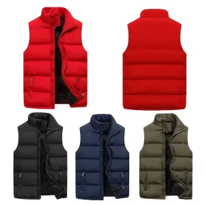 Men’s Casual Outwear Warm Sleeveless Waistcoat Zipper Closure 5XL Vest Gilet Chalecos Para Hombre Male Fashion