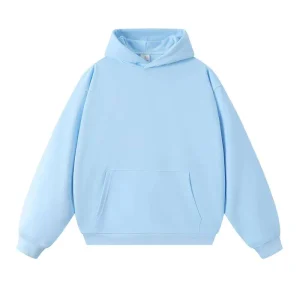 Men’s Casual Oversized Solid Color Pullover Hoodie with Customizable Digital Printing Long Sleeve Sweatshirt for Autumn Season