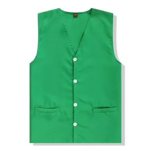 Men’s Casual Polyester V-Neck Single-Layer Vest Large-Capacity Button Boxer Leisure Summer Overalls Washed Technics Waterproof