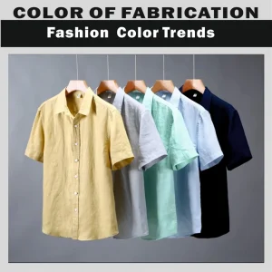 Men’s Casual Shirt Set Single Breasted Short Sleeve Breathable & Quick Dry 100% Flax Fabric Custom LOGO
