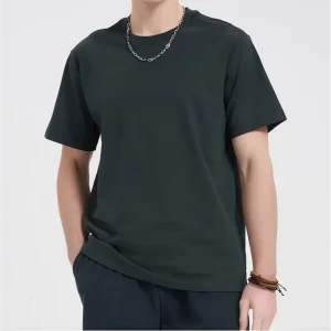 Men’s Casual Solid Short Sleeve 100% Cotton Knitted 230 Grams Custom Screen Printed Blank T-Shirts