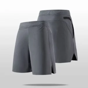 Men’s Casual Sports Shorts Quick Drying 100% Polyester Mid Waist Elastic Closure Solid Pattern for Outdoor Running Fitness