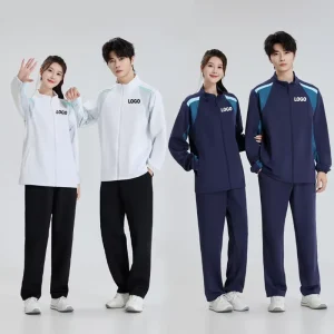 Men’s Casual Sportswear Long Sleeved Sportswear Set with Full Zipper Running Jacket and Pants 2 piece Set