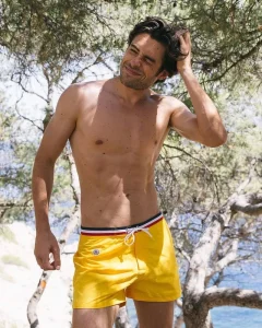 Men’s Casual Style Beach Shorts Quick Dry Waterproof with Drawstring Printed Pattern 1 Piece Spandex/Nylon Swimwear