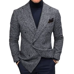 Men’s Casual Suit Blazer Single Breasted Slim Fit Printed Pattern Plus Size