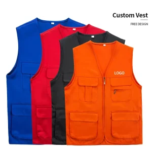 Men’s Casual Vest Quick Dry Undershirt Multi Pocket Design for Outdoor Sports Photography Fishing Work for Spring Summer Leisure