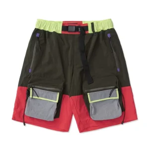 Men’s Casual Windbreaker Nylon Shorts Breathable Polyester Utility Pants With Pockets
