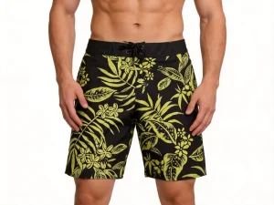 Men’s Casual Woven Drawstring Quick Drying Waterproof Breathable Swimwear Board Shorts for Running Surfing Beach & Swimming