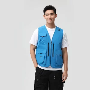 Men’s Casual Zipper Closure Vest for Summer Quick Drying Multi-Pocket Outdoor Vest for Photography Hunting Fishing Use