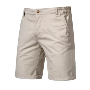 Mens Chino Shorts Super Stretch Slim Casual Spandex Summer Cotton Half Pants