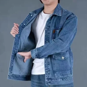 Men’s Classic Denim Jacket Thickening Unisex Jeans Wear Large Size