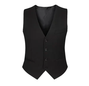 Men’s Classic Formal Business Plus Size Windproof Autumn Solid Color Suit Vest Single Breasted Waistcoat Tuxedo