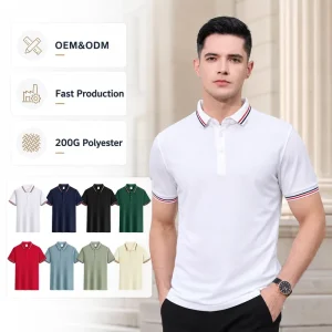 Men’s Classic Polo Shirts Custom Embroidery Logo Premium Quality Breathable Business Elegant Casual Factory Direct
