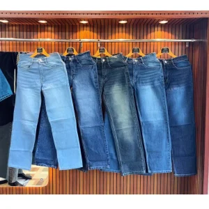 Men’s Classic Straight Leg Boyfriend Jeans High Regular Fit Casual Summer Cotton Quick Dry Pants for Daily Wear