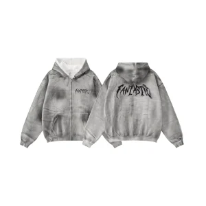 Men’s Clothing 2025autum American Fashionable Brand High Street Heavy Weight Hooded Sweatshirt Men’s Loose Distressed
