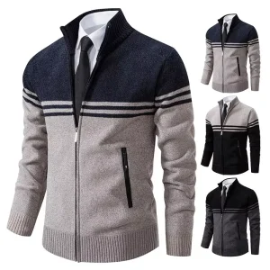 Men’s Clothing Autumn and Winter New Fashion Knitwear Men’s Sweater Cardigan Stand Collar Coat