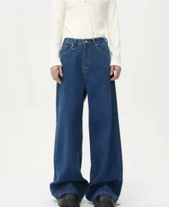 Men’s Clothing New Korean Style Cleanfit Solid Color Wide Leg Versatile Daily Casual Jeans