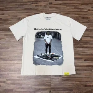 Men’s Clothing T Shirts Y2K Streetwear Tee 100% Cotton THAT’S a AWFUL LOT of COUGH SYRUP T Shirts for Men