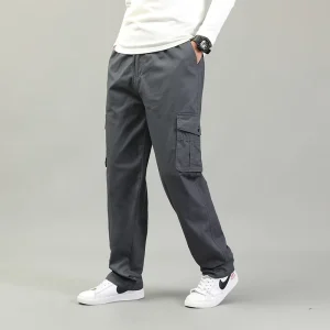 Men’s Clothing With Side Pockets Long Trousers Pantalon Cargo Pants