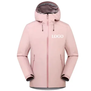 Men’s Coated Waterproof Hard Shell Hooded Jacket Zipper Windbreak Outdoor Sports Gear for Mountain Running Hiking Skiing OEM ODM