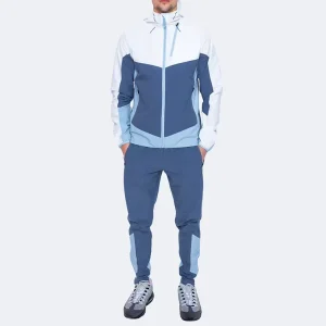 Men’s Color Block Outdoor Casual Sportswear Windbreaker Set Hooded Jacket and Jogger Pants Tracksuit