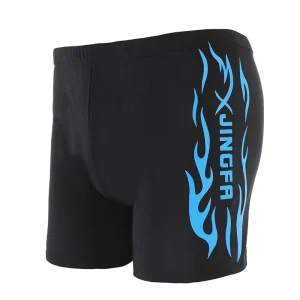 Men’s Comfortable Loose Fit Striped Swimming Trunks Off-Set Print Beach and Pool Shorts Fitness Swimwear