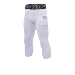 Men’s Compression 3/4 Pants Running Baselayer Athletic Cool Dry Sports Tights
