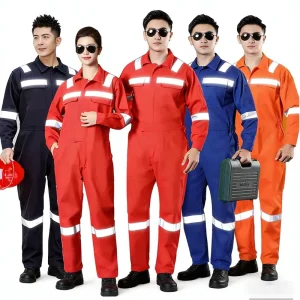 Men’s Cotton Construction Workwear Custom Overall Coveralls Suit with Multi Pockets Uniform Work Clothes Durable Wear Resistant