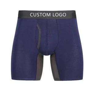 Men’s Cotton Knitted Underwear, Low-Rise Seamless Boxer Shorts, Young Print Pattern, Custom Logo, 4XL