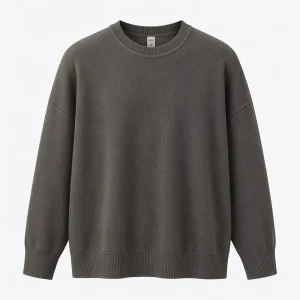 Men’s Crewneck Sweater Solid Color Viscose Knitwear Loose Fit Long Sleeve Core spun