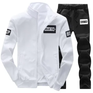 Mens Custom Casual Zip up Hoodie Solid Color Men’s Jacket Tracksuits for Men