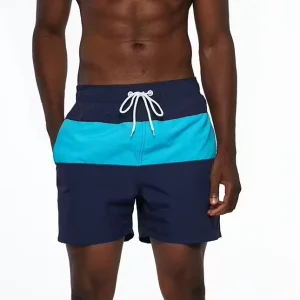 Men’s Custom Designed Quick Dry High Waist Stretch Swim Shorts Breathable Solid Casual Swimwear Drawstring Logo OEM Service