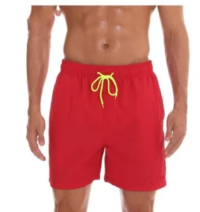 Men’s Custom Elastic Waist Beach Shorts Quick Dry Boardshorts with Surf Style Swim Trunks Casual Swimwear