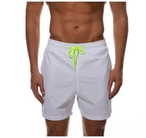 Men’s Custom Elastic Waist Beach Shorts Quick Dry Boardshorts with Surf Style Swim Trunks Casual Swimwear