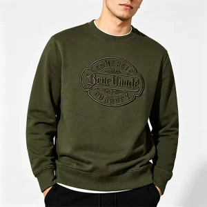 Men’s Custom Embroidered Oversized Sweatshirts Personalized Logo Crewneck Sweatshirt