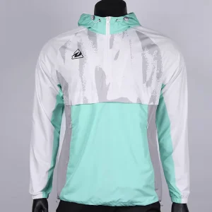 Men’s Custom Lightweight Softshell Half Zip Hooded Training Jacket Sublimated Waterproof Rain Windbreaker for Spring Windproof