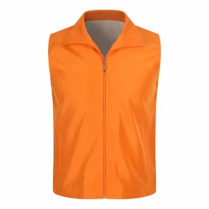 Men’s Custom Logo Waistcoats Vest Supermarket Work Uniform with Reflective Safety for Summer Volunteer Work Worker