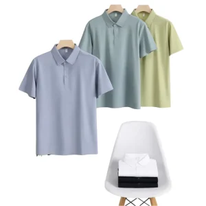 Men’s Custom Polo Shirt for Summer New Business Formal Nylon Spandex Golf Polo T Shirts Solid Color Simple Design