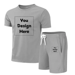 Men’s Custom Print Activewear Set Summer Quick Dry T Shirt and Shorts Outfit